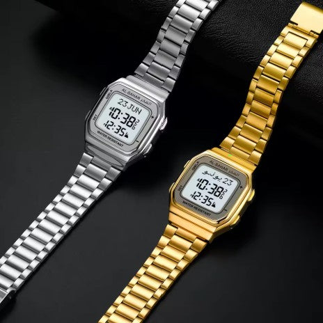 Al-Sahar Digital Azan Watch – Prayer & Qibla Timepiece